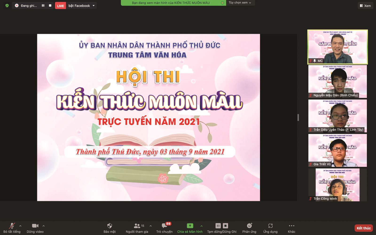 TP.THỦ ĐỨC (TP.HCM): Tổ chức Hội thi “Kiến thức muôn màu” trực tuyến năm 2021