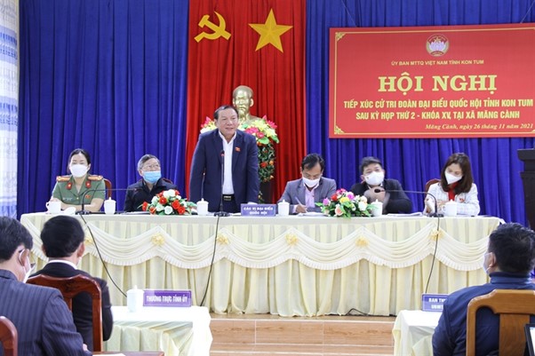 Bộ trưởng Nguyễn Văn Hùng tiếp xúc cử tri huyện Kon Plông, tỉnh Kon Tum