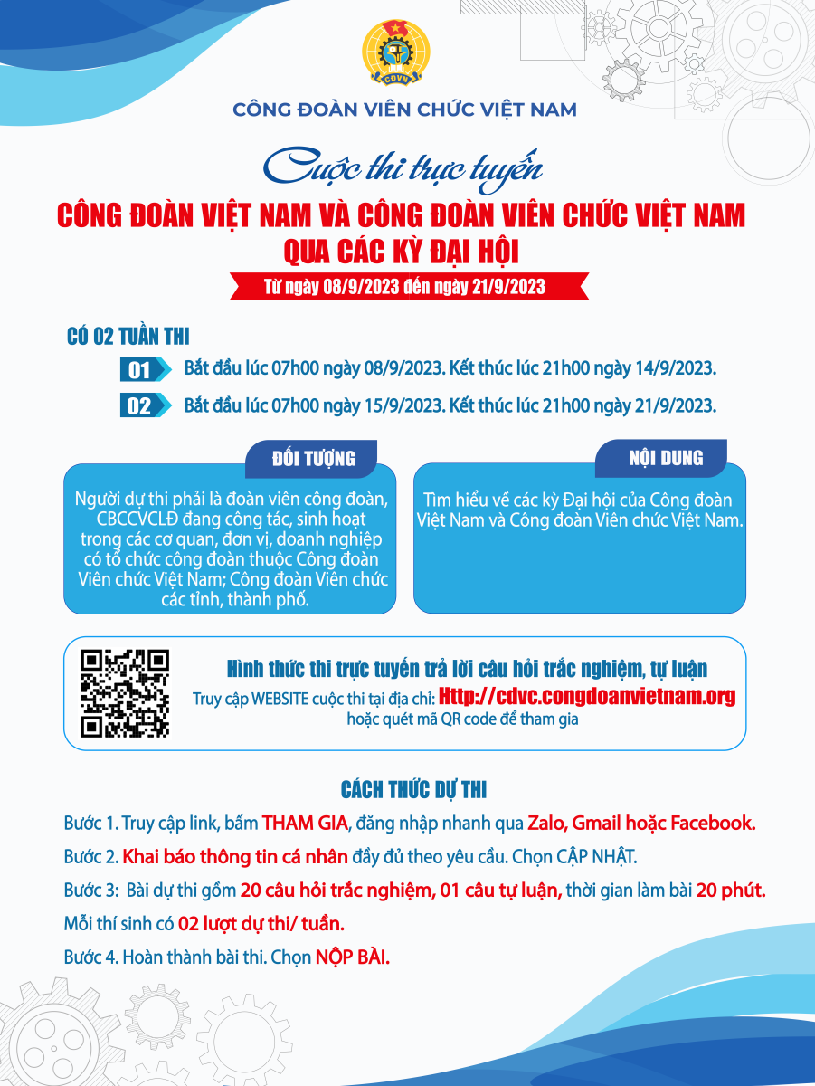 Phát động tham gia cuộc thi trực tuyến “Công đoàn Việt Nam và Công đoàn Viên chức Việt Nam qua các kỳ đại hội”