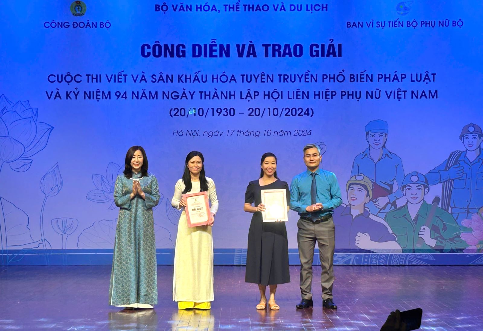 Công đoàn Bộ VHTTDL: Kỷ niệm 94 năm Ngày thành lập Hội Liên hiệp Phụ nữ Việt Nam và trao giải thi tuyên truyền phổ biến pháp luật