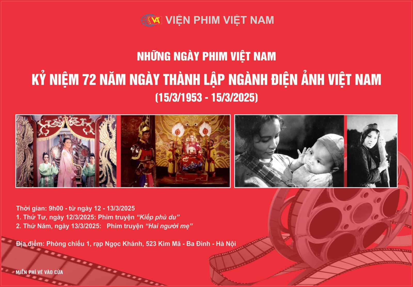 Từ 11-13/3: Viện Phim Việt Nam tổ chức “Những ngày phim Việt Nam”