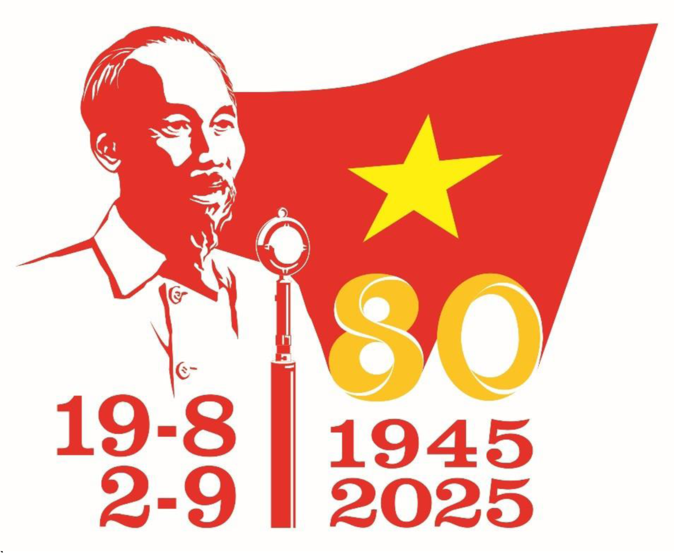 Mẫu biểu trưng (logo) sử dụng chính thức trong các hoạt động tuyên truyền Kỷ niệm 80 năm Cách mạng tháng Tám thành công và Quốc khánh nước Cộng hòa xã hội chủ nghĩa Việt Nam
