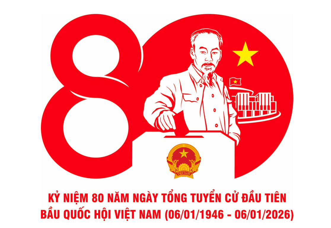 Mẫu biểu trưng, bộ nhận diện sử dụng trong các hoạt động tuyên truyền Kỷ niệm 80 năm Ngày Tổng tuyển cử đầu tiên bầu Quốc hội Việt Nam