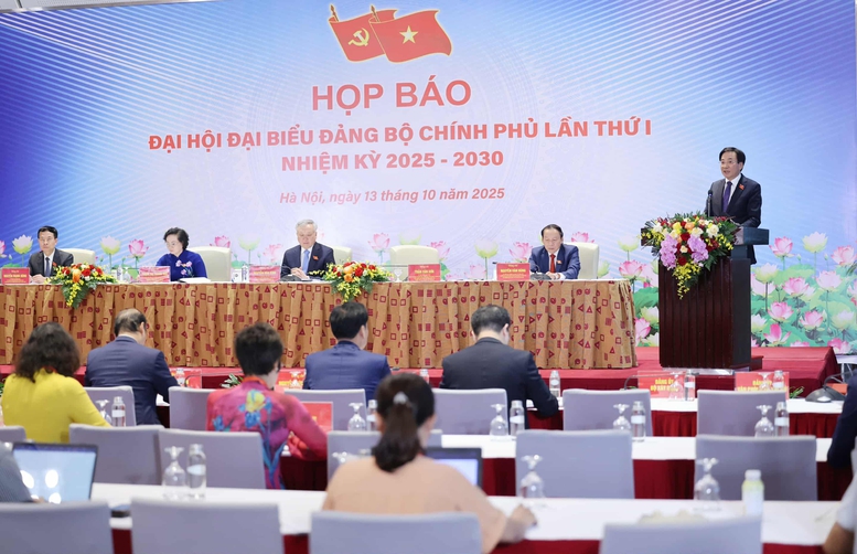 Họp báo thông báo kết quả Đại hội đại biểu Đảng bộ Chính phủ lần thứ I, nhiệm kỳ 2025 -2030